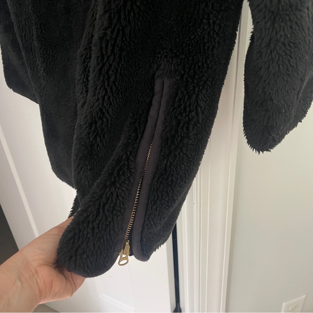 J. Crew Black Sherpa Teddy Coat Zip Up - Picture 4 of 6